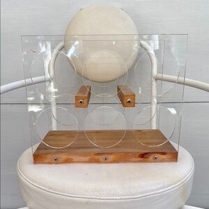 Clear Acrylic and Wood Wine Rack